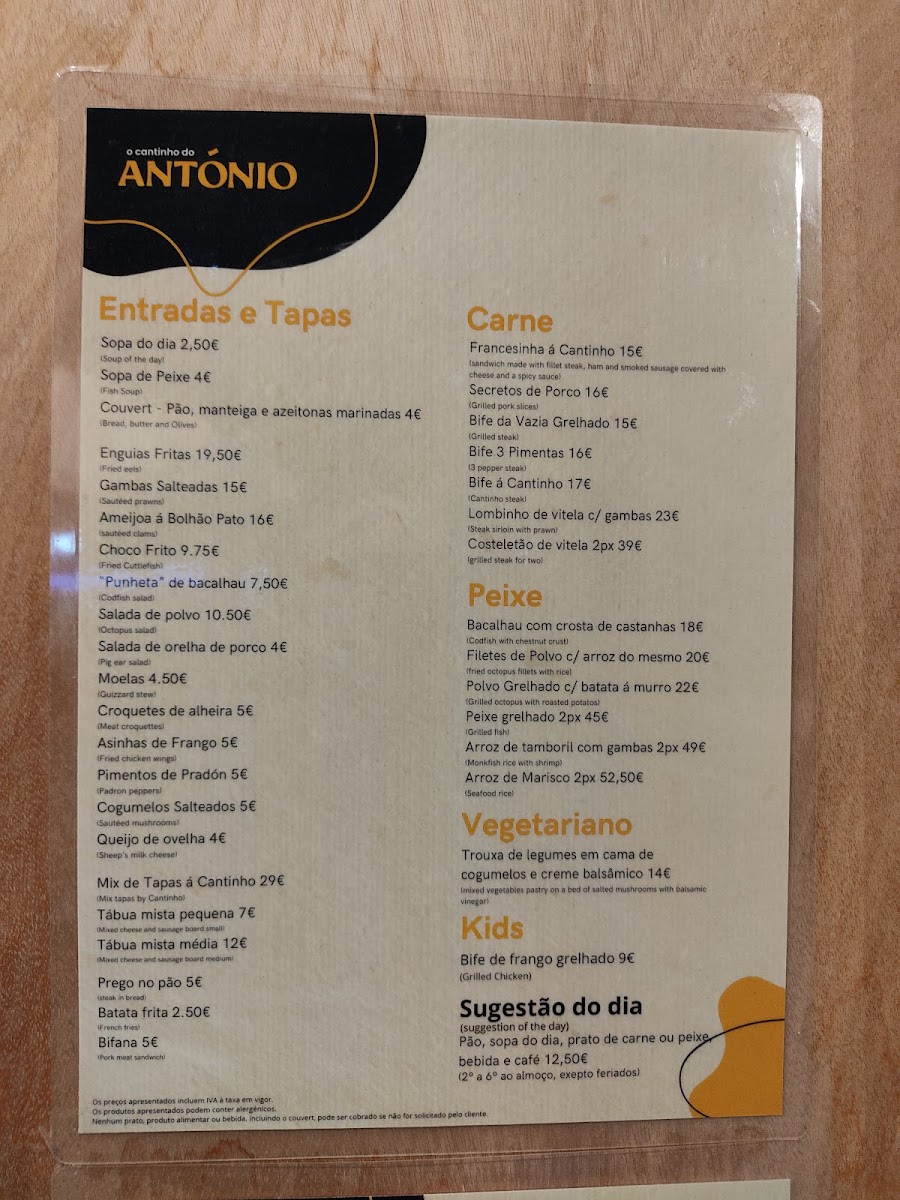 Menu Antonio's Spot-2